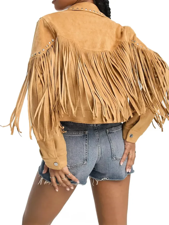 Western Suedette fringe embroidered jacket - Image 2