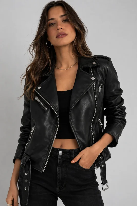 women biker jacket