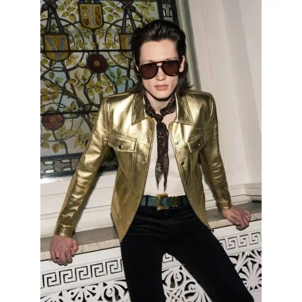 Gold Metallic Jacket - Men Gold Jacket