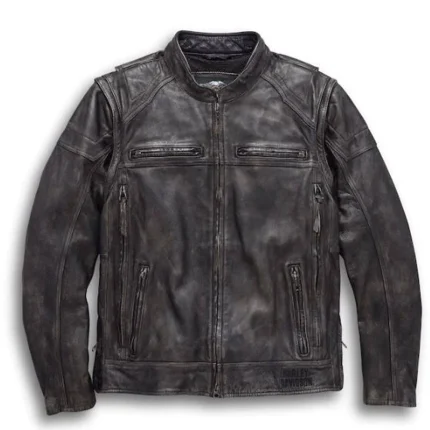 Harley Davidson Dauntless Convertible 2 in 1 Leather Jacket