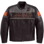 Harley Davidson Passing Link II leather jacket mens triple vent motorcycle riding jacket durable premium biker gear stylish design