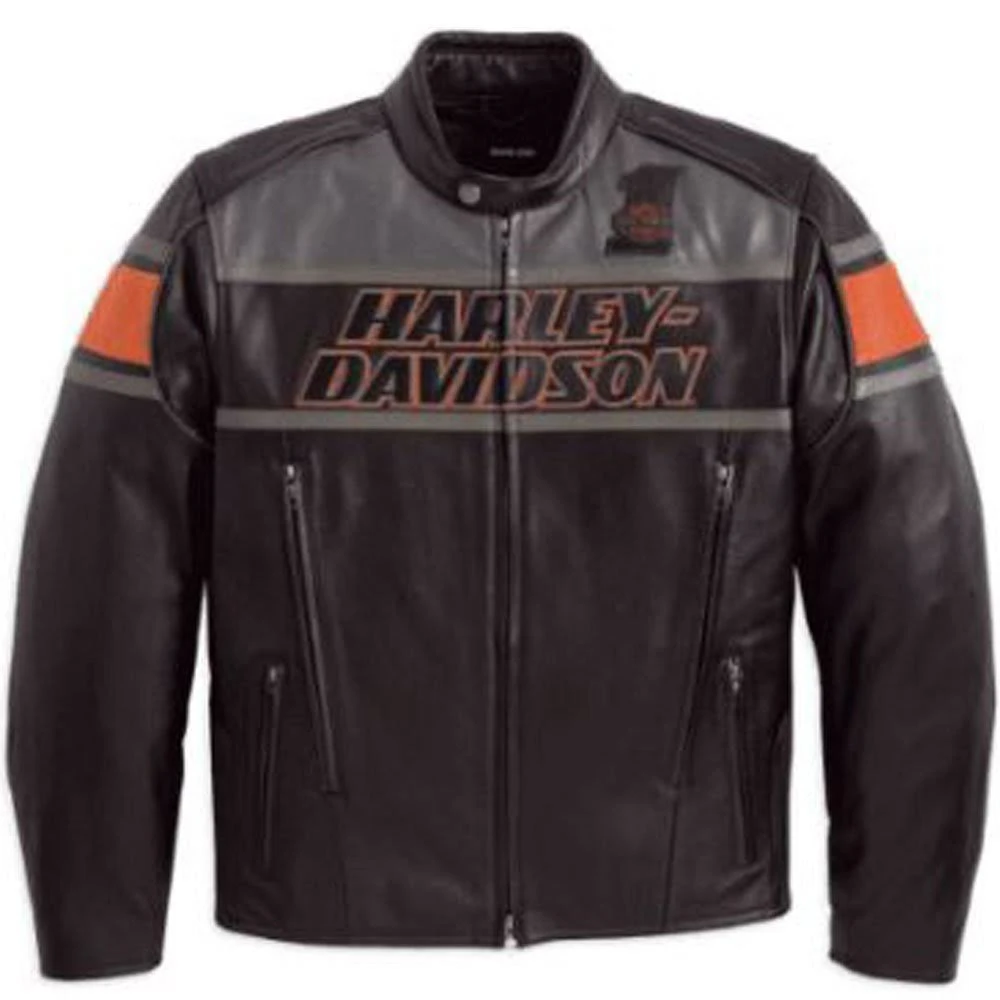 Harley Davidson Mens Black Biker Motorcycle Genuine Leather Jacket (1) Harley Davidson Passing Link II leather jacket mens triple vent motorcycle riding jacket durable premium biker gear stylish design