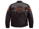 Harley Davidson Mens Black Biker Motorcycle Genuine Leather Jacket back