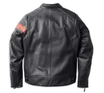Harley-Davidson Mens Hwy-100 Waterproof Leather Jacket Black back side