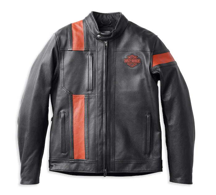 Harley-Davidson Mens Hwy-100 Waterproof Leather Jacket Black Harley-Davidson Mens Hwy-100 Waterproof Leather Jacket Black front