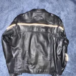 Harley Davidson Mens Milestone Reflective Black Leather Jacket back side