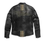 Harley Davidson Mens Triple Vent Passing Link II Leather Jacket back
