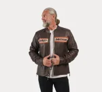 Harley-Davidson Men's Victory Lane II Leather Jacket in Java Brown men wearing