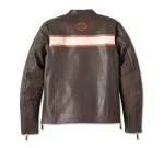 Harley-Davidson Men's Victory Lane II Leather Jacket in Java Brown back side