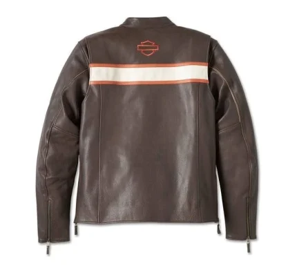 Harley-Davidson Men's Victory Lane II Leather Jacket in Java Brown back side
