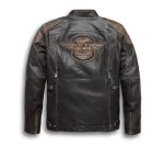 Harley Davidson Triple Vent System Trostel Leather Jacket back
