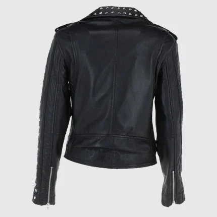 Rock Rebel Leather Studded Biker Jacket Black back