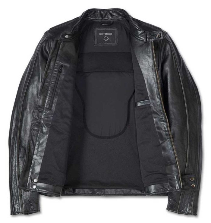 harley davidson layering system cafe racer leather jacket inside