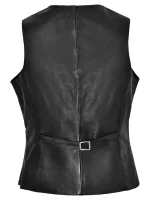 Black Casual Style Women’s Waistcoat back side