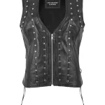 Ladies-Black-Studded-Real-Leather-Sleeveless-Punk-Waistcoat-Retro-Vest-Kristin