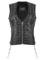 Ladies-Black-Studded-Real-Leather-Sleeveless-Punk-Waistcoat-Retro-Vest-Kristin