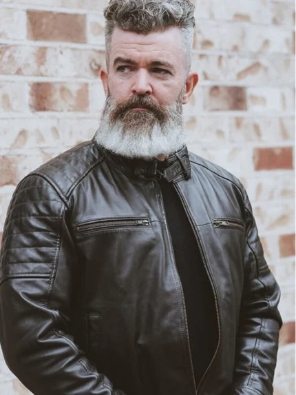 Mens Black Cafe Racer Leather Jacket – Classic Biker Style