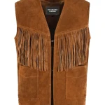 WESTERN-FRINGE-Tan-Suede-Waistcoat-Classic-Vintage-Real-Leather-Vest-1879-3