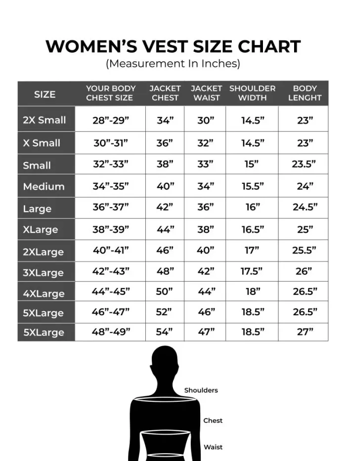 vest size chart