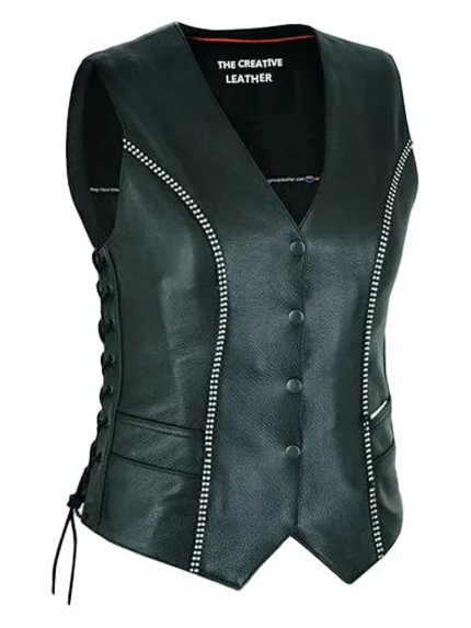 Womens-Black-Leather-Motorcycle-Vest-1