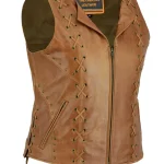 Women’s Brown Zippered Vest